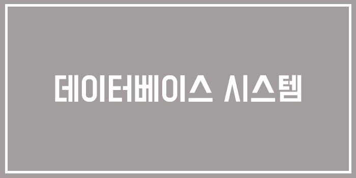  [Database] 데이터베이스 시스템