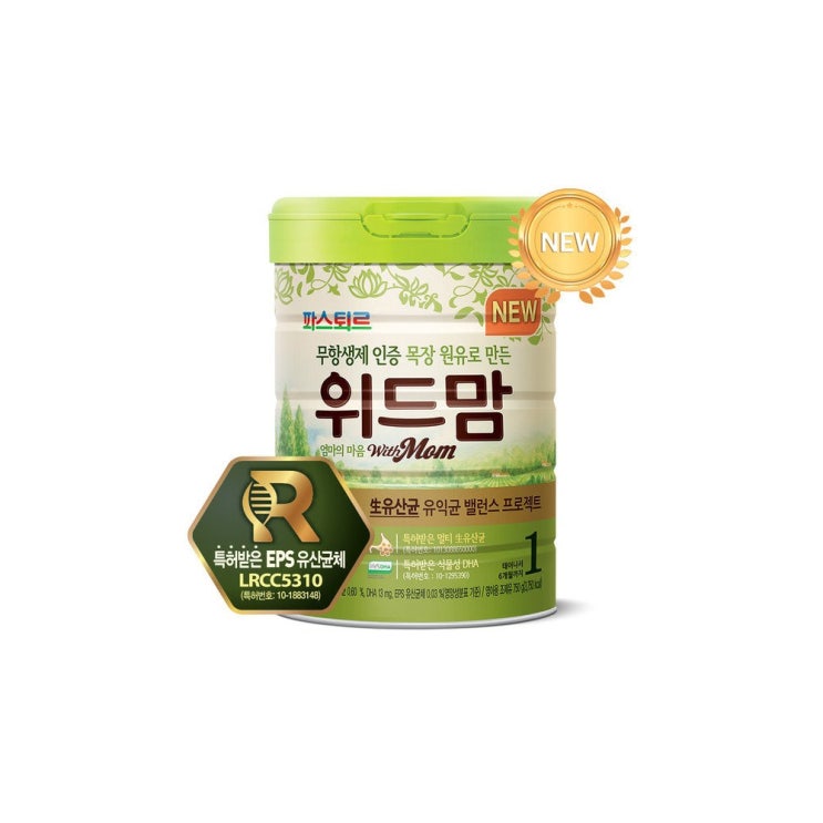  파스퇴르 유산균체 무항생제 위드맘 1단계 750g×1캔 단품