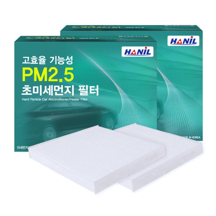  한일 차량용 고효율 기능성 PM2.5 초미세먼지 필터, pb112, 2개입