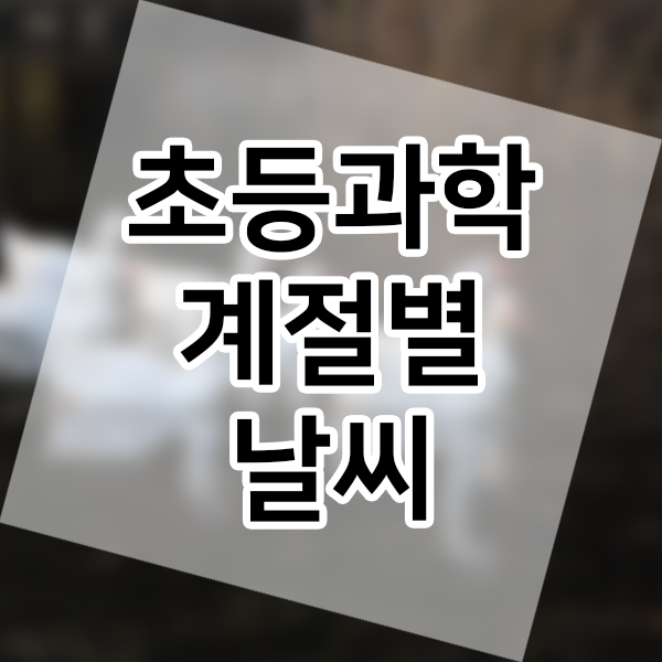  초등 6학년 과학 우리나라 계절별 날씨 교과목 선행학습 예습 복습 알아가보기:)