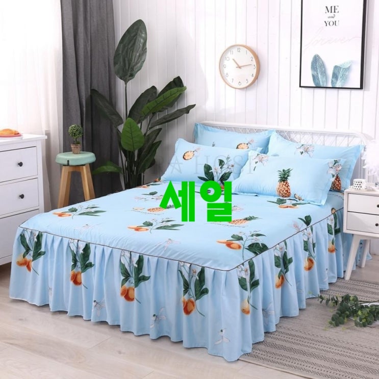  선물하고 싶은 시몬스침구 - 10가지 -kirahosi 능직 침대 스커트 침대 커버 싱글 침대 세트 침대 커버 베개 침구 시몬스 슬립 보호 커버1.2~2.2m 120호+ 덧신 증정 CRhdztrn, 핑크（토끼）