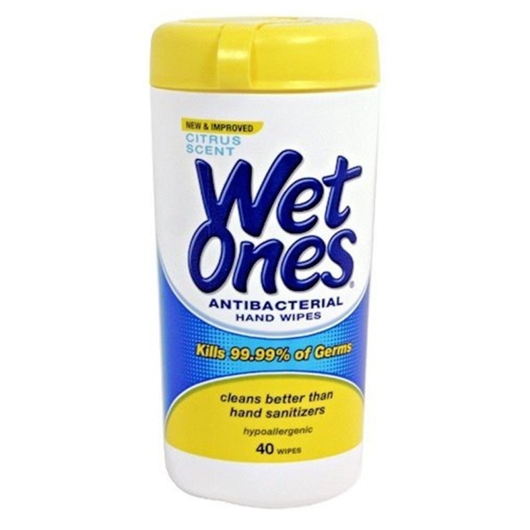【품절임박】Wet Ones Antibacterial Hand Wipes Hypoallergenic Citrus 웻원스 시트러스 항균 물티슈 40매 4개, 0g미리 준비하세요. 코로나19 / 대구 