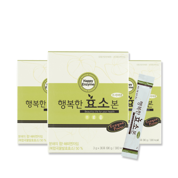  해피엔자임 오미희 효소 행복한 효소본 프리미엄 3g 30포 3박스