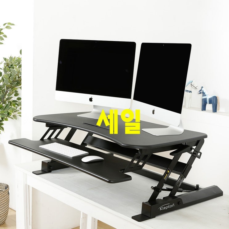  절대 놓칠수 없는 스탠딩책상 - 10가지 -클렙튼 원터치 스탠딩책상 2A4-DUAL, 블랙