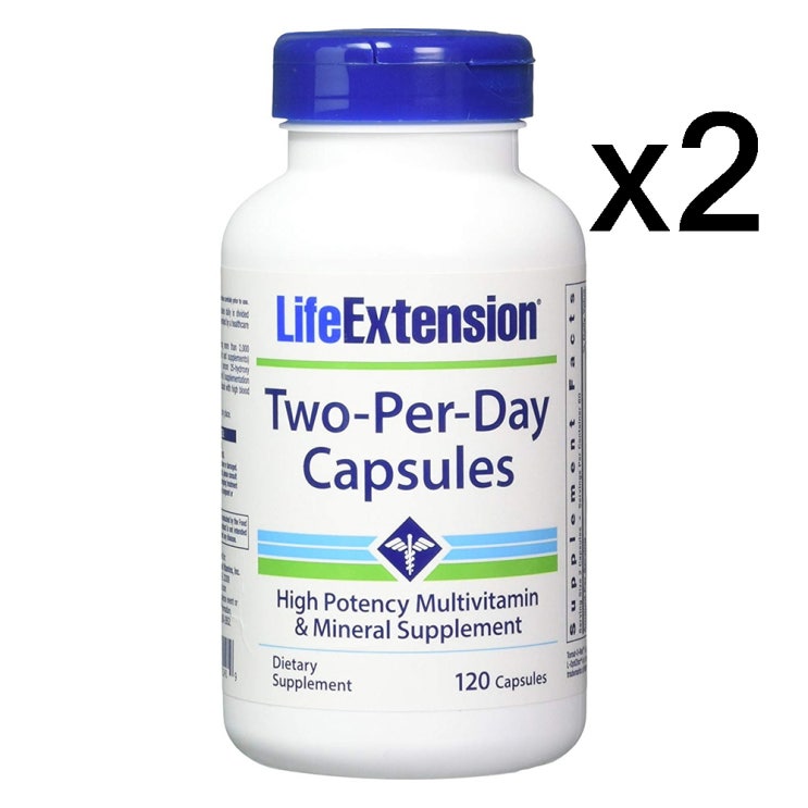 Life Extension 라이프익스텐션 투퍼데이 120정 2통 Two Per Day Capsules 2개