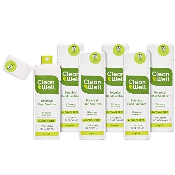 【뜨는상품】CleanWell Botanical Hand Sanitizer Spray 클린웰 알콜프리 휴대용 손소독제 스프레이 30ml 6개, OriginalPack of 6_Pack of 6엄마와 아이가 좋아해요