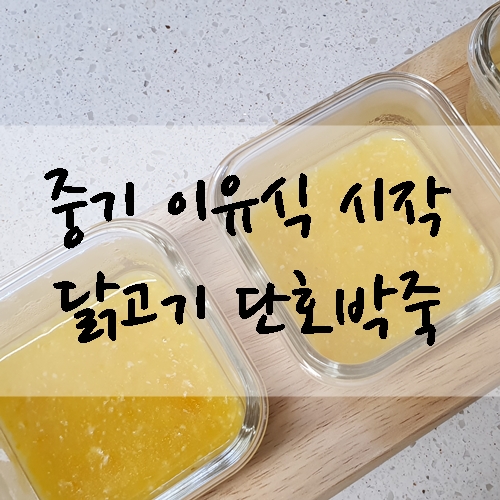  중기이유식 닭고기단호박죽 (이유식큐브만들기/중기이유식 입자크기)