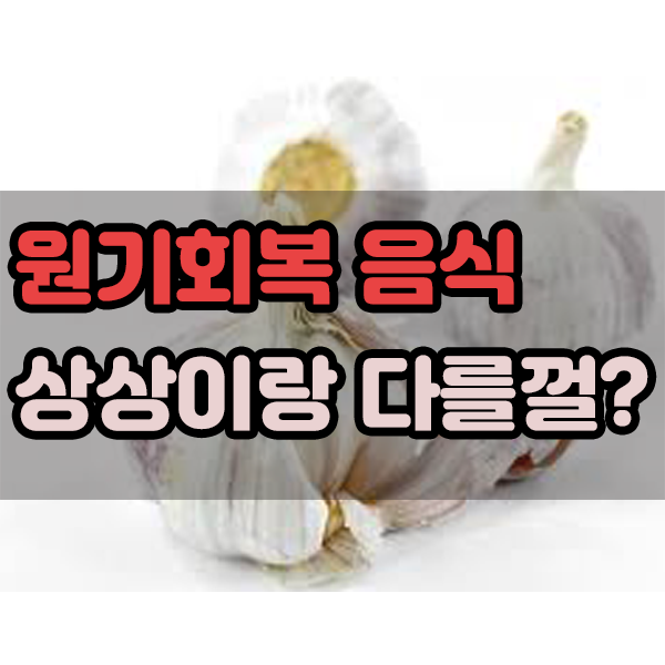  원기회복 음식 상상이랑 다를껄?