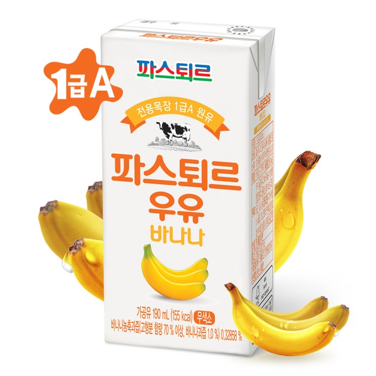  로켓프레시 특가할인 : 파스퇴르 1급A원유 바나나우유190ml48팩 1개 190ml : 식품