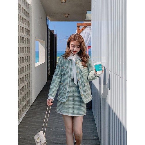  [쎈딜] 하객룩 트위드 투피스 2019 초가을 서양풍 아일렛 세 구매정보
