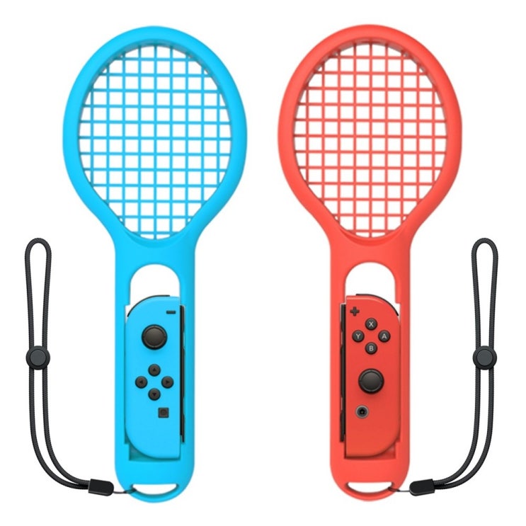 by FYOUNG 닌텐도 스위치 조이 콘 컨트롤러 테니스 라켓 게임 액세서리 마리오 에이스 파란색과 빨간색닌텐도 스윙 모드에만 사용 1개