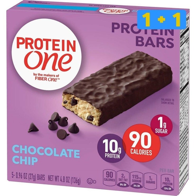 3개 선별 꿀템원칩관련 -Protein One 90 칼로리 초콜릿 칩 단백질 바 4.8oz 5개 X 2 (견과바 견과류바 넛츠바 다이어트안주 임산부간식) 뉴트리션바, 1set