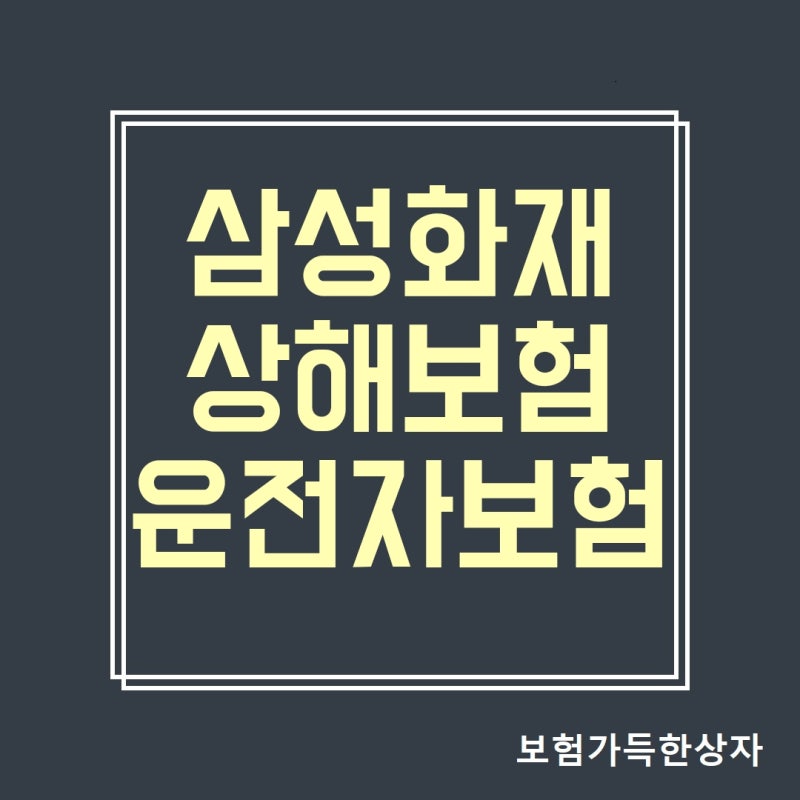 삼성화재 안심동행 안전운전파트너 운전자보험 자부상 최대한도 100만