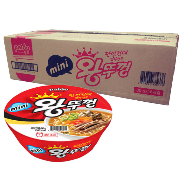  팔도왕뚜껑 미니 왕뚜껑 컵라면 80g 16개