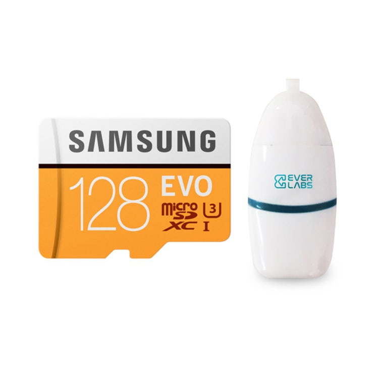  삼성전자 마이크로SD EVO MP128GB  SD어댑터  USB리더기 128GB