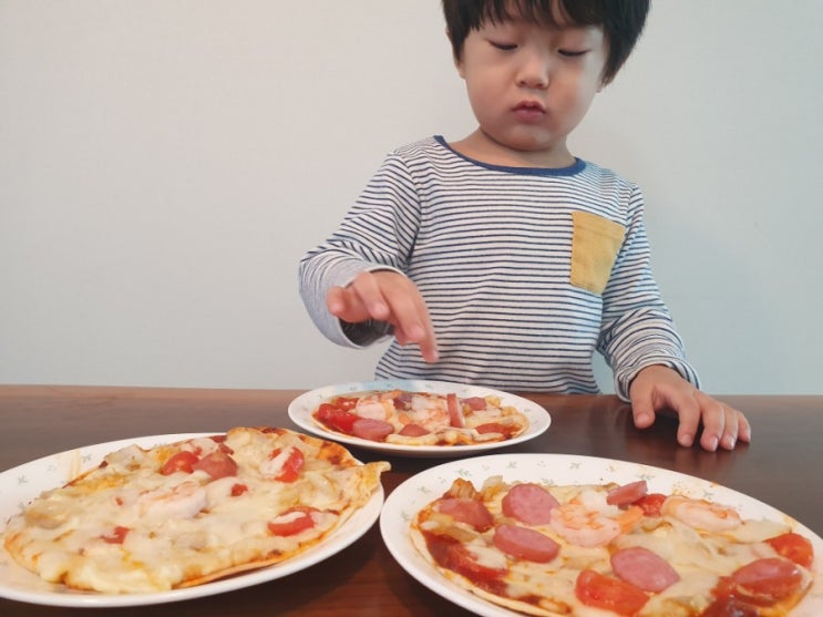 아이와 함께 집에서 피자만들기, 간단하면서 한끼 해결