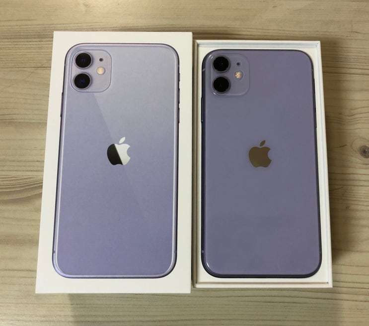  아이폰 11 연보라(퍼플)색 128GB 색상 장점 단점 솔직 후기, 아이폰 8 블랙과 크기 상세 비교