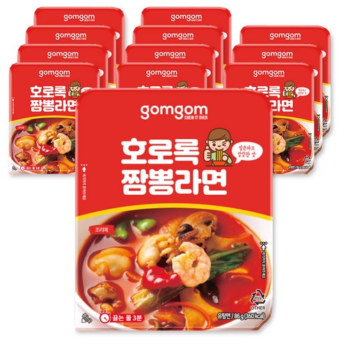  곰곰 호로록 짬뽕 라면 by 팔도, 86g, 12개입 구매정보
