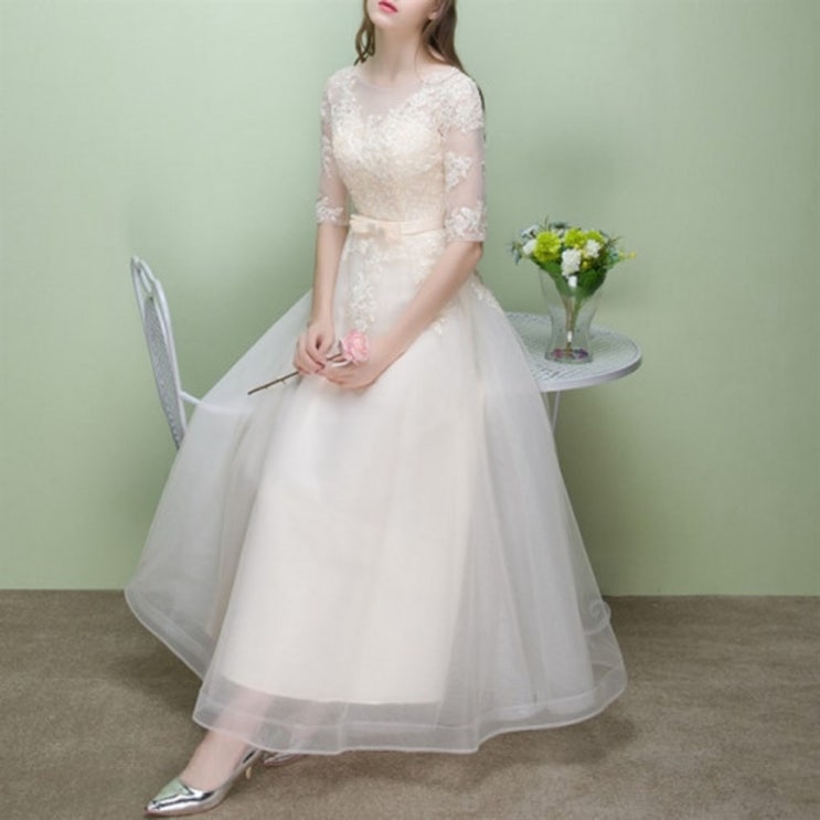 [할인] 미야야 샴페인 컬러 셀프 웨딩 드레스   39,900원 강추