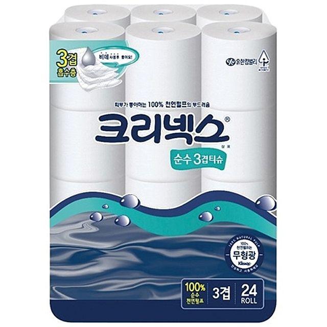 (품절예상)3겹 순수 25M×24롤X3개 문구사무/크리넥스 티슈 정리용품 생활용품 화장지 욕실용품, 1늦기전에 준비하세요 . 코로나19 / 대구 