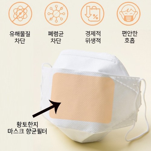  [베비룩] KIFA인증 3균차단 마스크필터50장세트 황토 마스크, 50장 구매정보