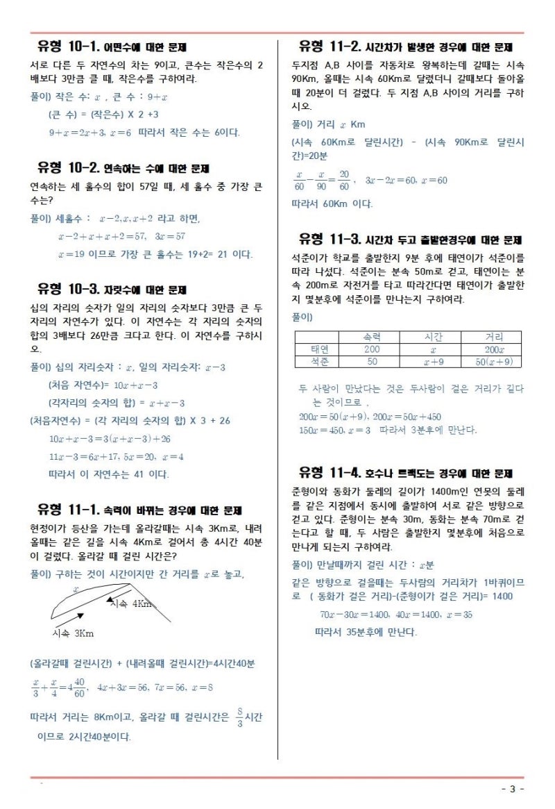 중1 일차 방정식의 활용 동영상 강의(2) - 분당 서현동 수학학원 수학의달인 서현학원 : 네이버 블로그