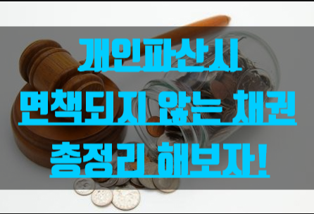  개인파산시 면책되지 않는 채권 총정리 해보자!
