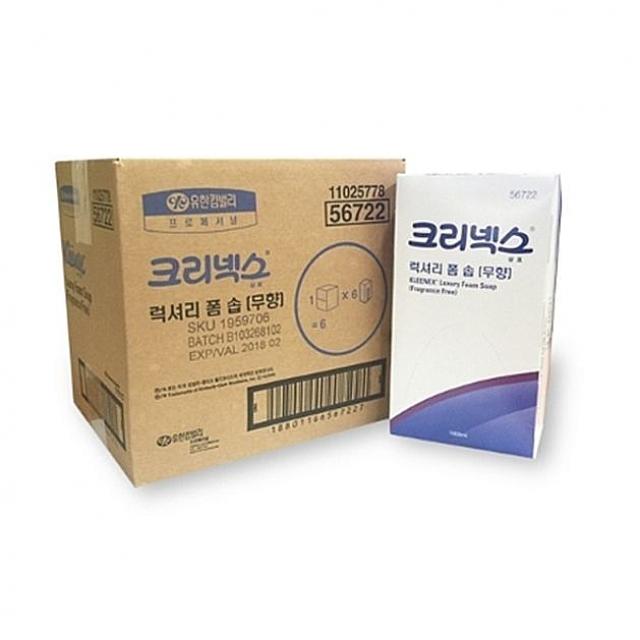  [특가할인 리뷰] 디제이몰 크리넥스 럭셔리 폼 솝 1000ml 무향 6개 1박스 핸드워시
