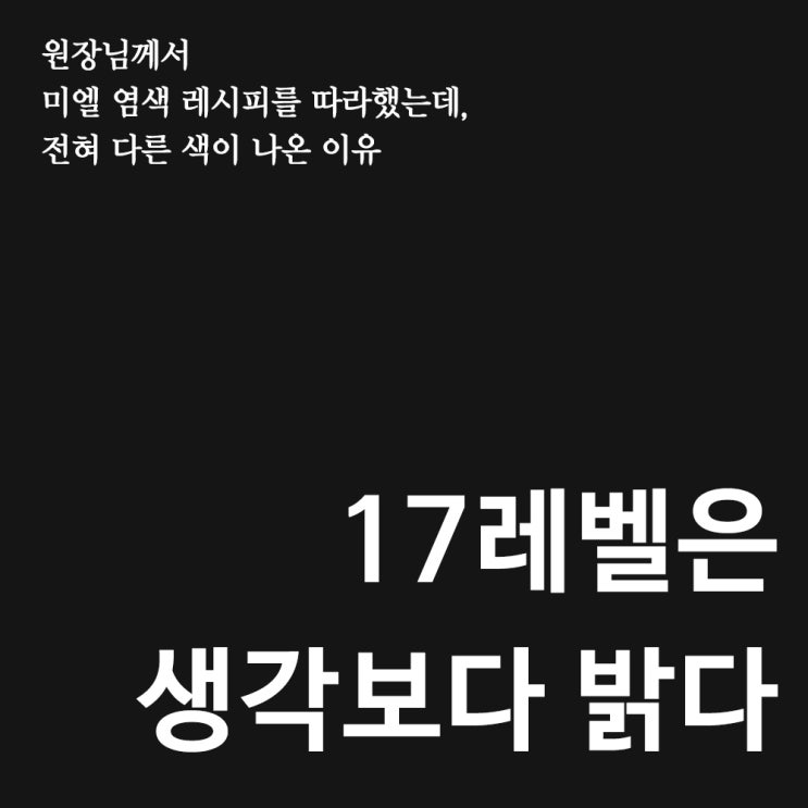  수원정자동미용실 헤어벅스 모발 염색시 베이스 명도에 관하여