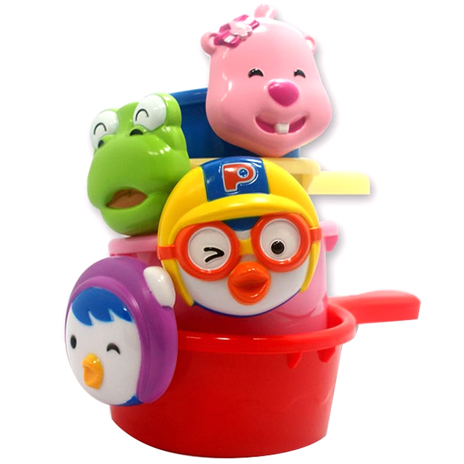 세일  엄지 뽀로로 샤워컵폴리 샤워컵목욕놀이물놀이컵쌓기장난감 완구 혼합색상