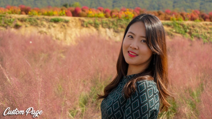  사람 많은 핑크 뮬리 나리공원, 사진 찍기 눈치싸움의 해법은? - 도망치거나 숨거나?