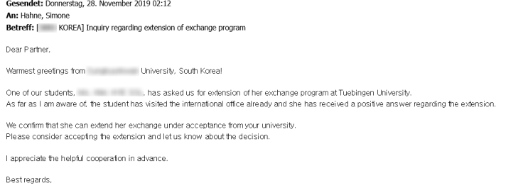  독일 튀빙엔 교환학생 연장!