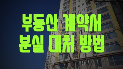 부동산 계약서 분실 대처 방법 알아보기