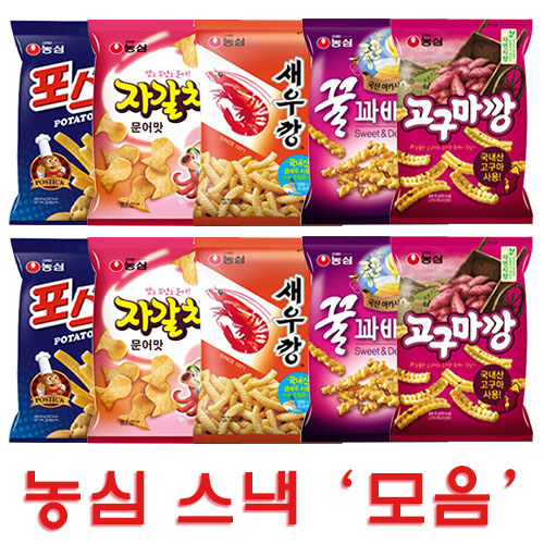  농심 5종 스낵모음 기타과자 30g 36개입