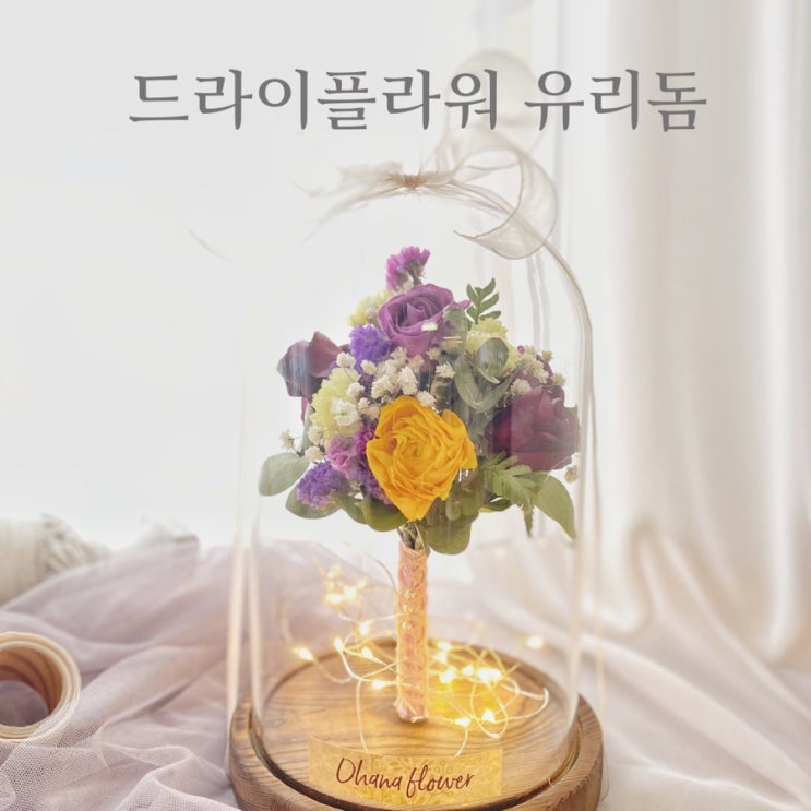  사랑을 오랫동안 간직 할 수 있는 드라이플라워유리돔 :: 부산 수영 해운대 플라워스튜디오 Ohanaflower