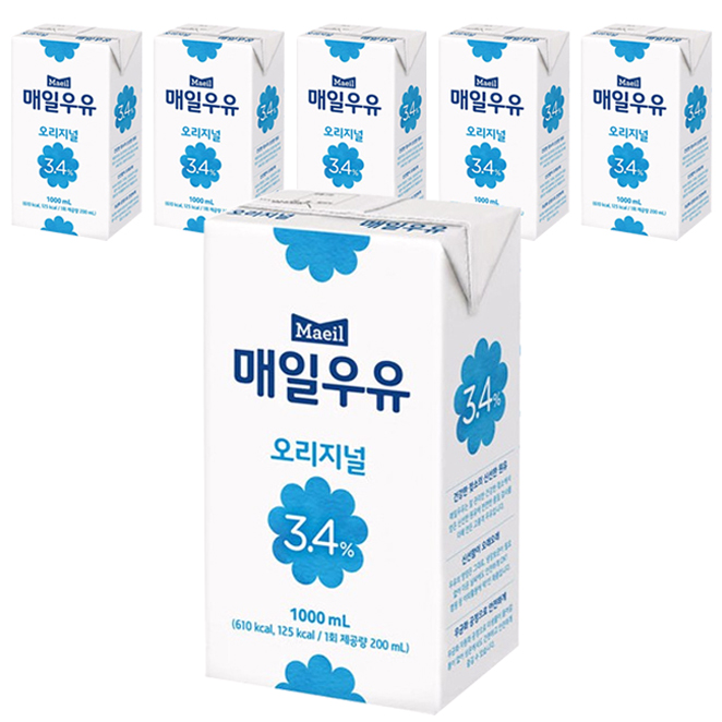 매일유업 매일우유 오리지널 1000ml 6팩