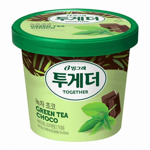  할인특가 로켓프레시 ; 빙그레제과 투게더 녹차초코 아이스크림 1Box6개 단일상품 ; 식품