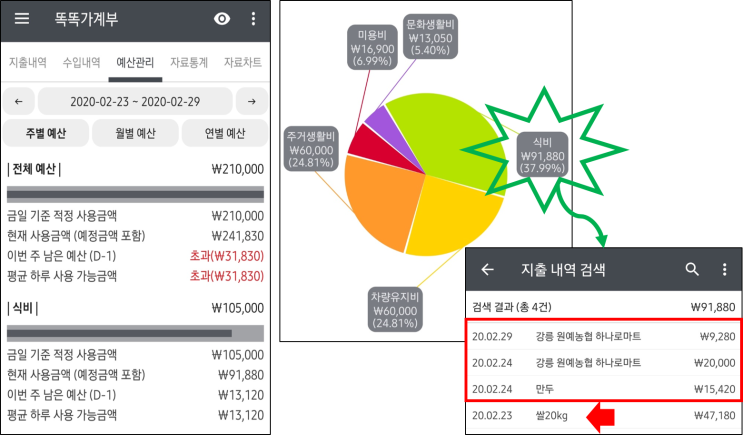  2월 4주 가계부(2020.2.23~2020.2.29)