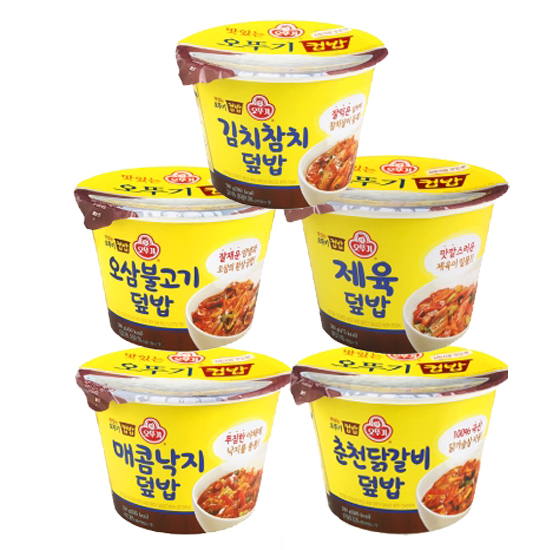  로켓프레시 특가할인 : 오뚜기 컵밥 5종 세트 김치참치제육오삼불고기춘천닭갈비매콤낙지 1세트 : 식품