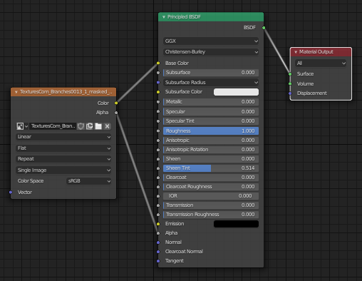  [blender 2.82] 메테리얼 알파텍스쳐로 적용하기.