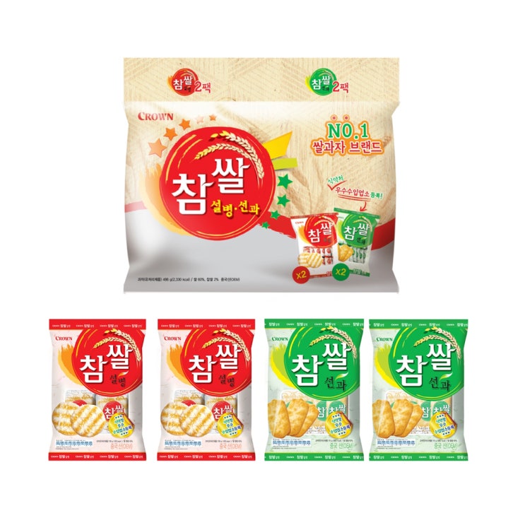  크라운 참쌀 설병 128g x 2p  선과 115g x 2p 세트 1세트