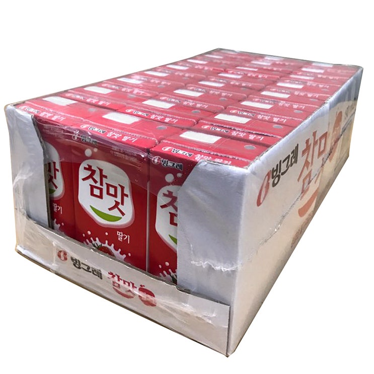  빙그레 참맛 멸균 딸기우유 190ml 24개입