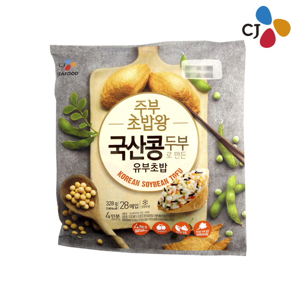  할인특가 로켓프레시 ; CJ 주부초밥왕 국산콩유부초밥 328g 9800원이상 1개 ; 식품