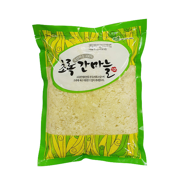  할인특가 로켓프레시 ; 초록들 국내산 19년 햇 간마늘 다진마늘 100국산마늘 1kg 1개 : 식품