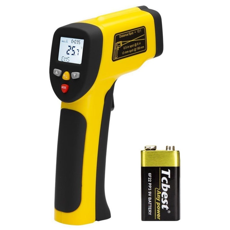   [신진몰] AVANTEK Dual Laser Infrared Thermometer 듀얼 레이저 적외선 온도계 비접촉식 디지털 IR 온도 건 조정 가능한 방사율 경보 기능이있는 MAX MIN DIF AVG 모드, 1개_2 [내가 선택한 이유]