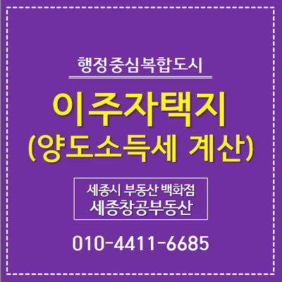  세종시 이주자택지, 양도소득세 계산은 어떻게 할까?