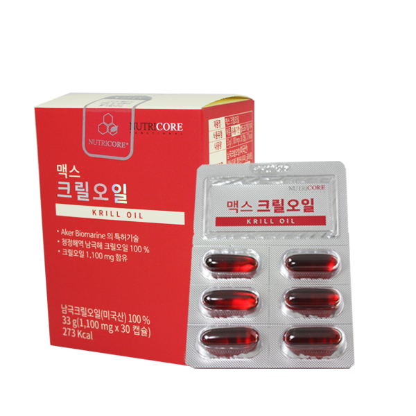  뉴트리코어 맥스크릴오일 33g 1100mgx30캡슐 1set 1100mg