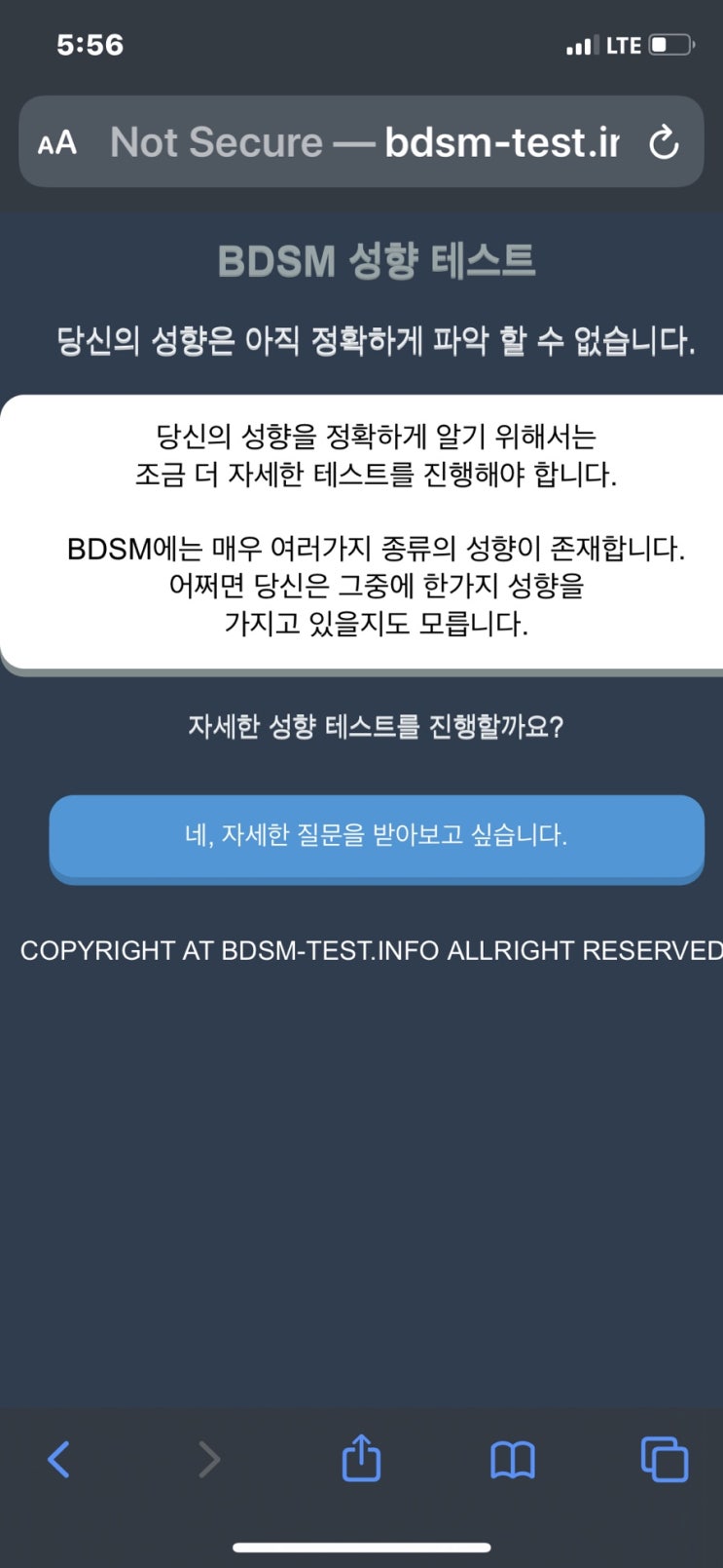  나의 성적취향(BDSM) 테스트 해보기