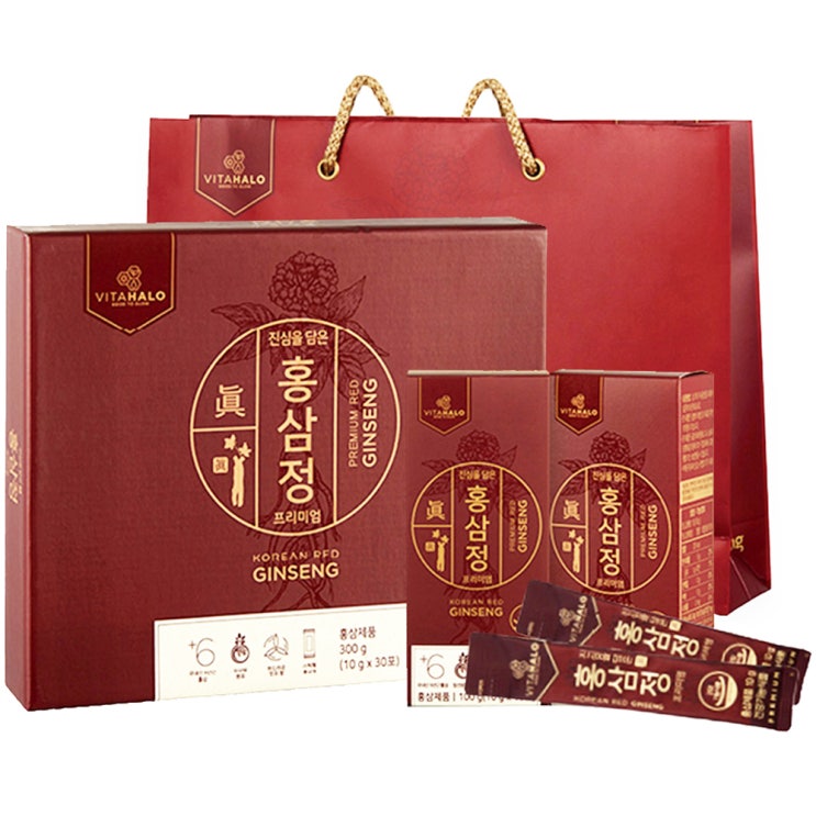(로켓배송)비타할로 진심을 담은 6년근 홍삼정 프리미엄 30개입 + 쇼핑백, 300g, 1세트 추천해요 (로켓배송)비타할로 진심을 담은 6년근 홍삼정 프리미엄 30개입 + 쇼핑백, 300g, 1세트 추천해요