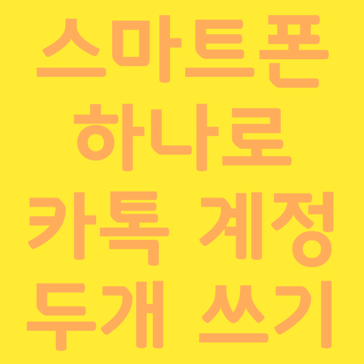  하나의 스마트폰으로 두 개 카톡 계정 사용하기